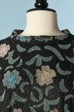 Full beaded cocktail dress with flower pattern Di Ane Imports Circa 1960's