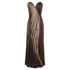Full beaded embroidered long evening bustier dress Bob Mackie