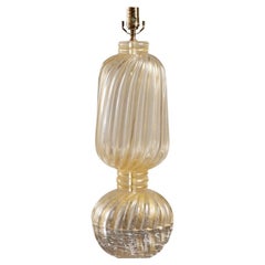 Vintage Full Bodied Venetian Glass Swirl Lamp with Gold Leaf