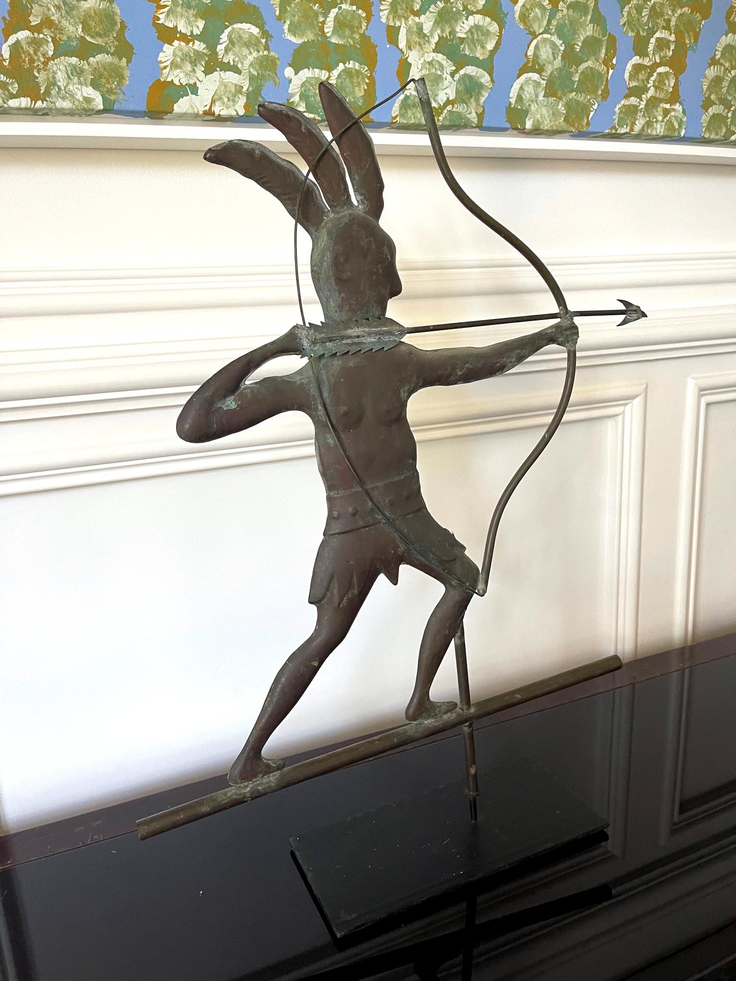 Full Body Weathervane of American Indian Warrior For Sale 6