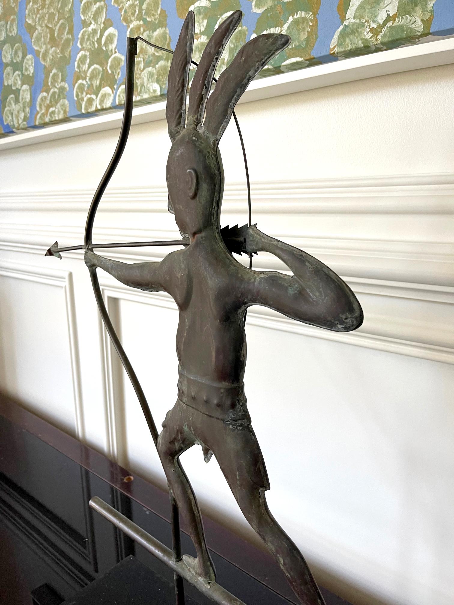 Full Body Weathervane of American Indian Warrior For Sale 7