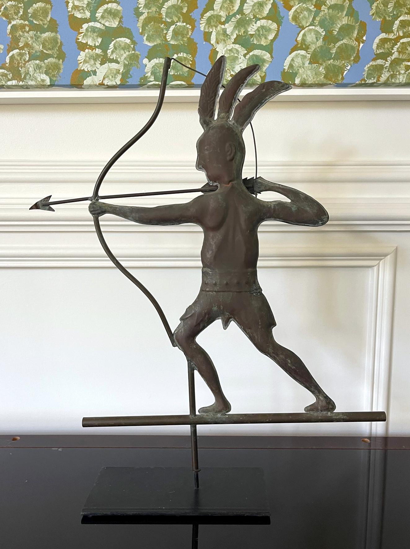 Full Body Weathervane of American Indian Warrior For Sale 1