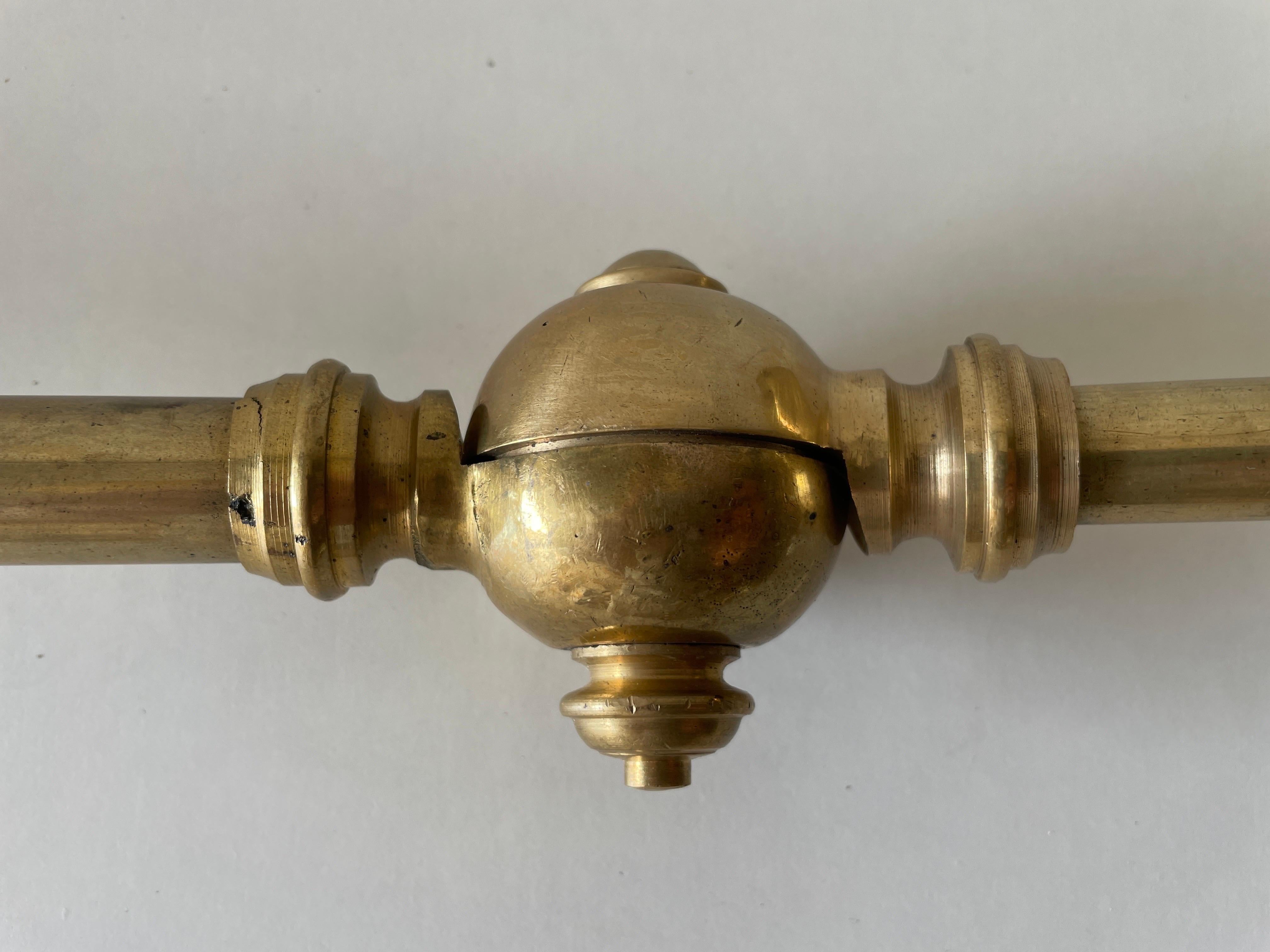 Mid-20th Century Full Brass Adjustable Head and Arm Industrial Task Wall Lamp, 1940s, Germany For Sale