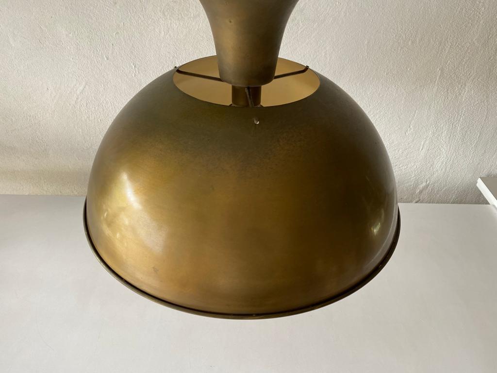 Full Brass Adjustable Height Large Pendant Lamp by Florian Schulz, 1970s Germany For Sale 6