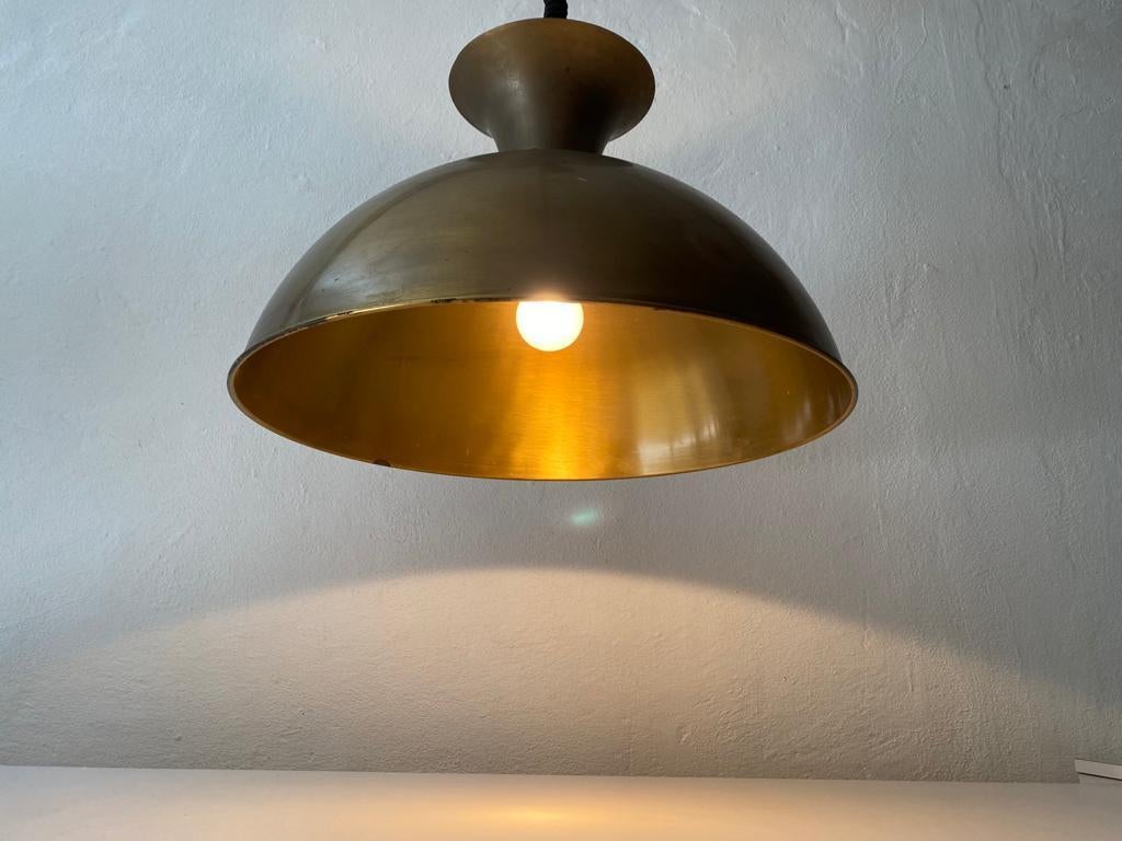 Full Brass Adjustable Height Large Pendant Lamp by Florian Schulz, 1970s Germany For Sale 1