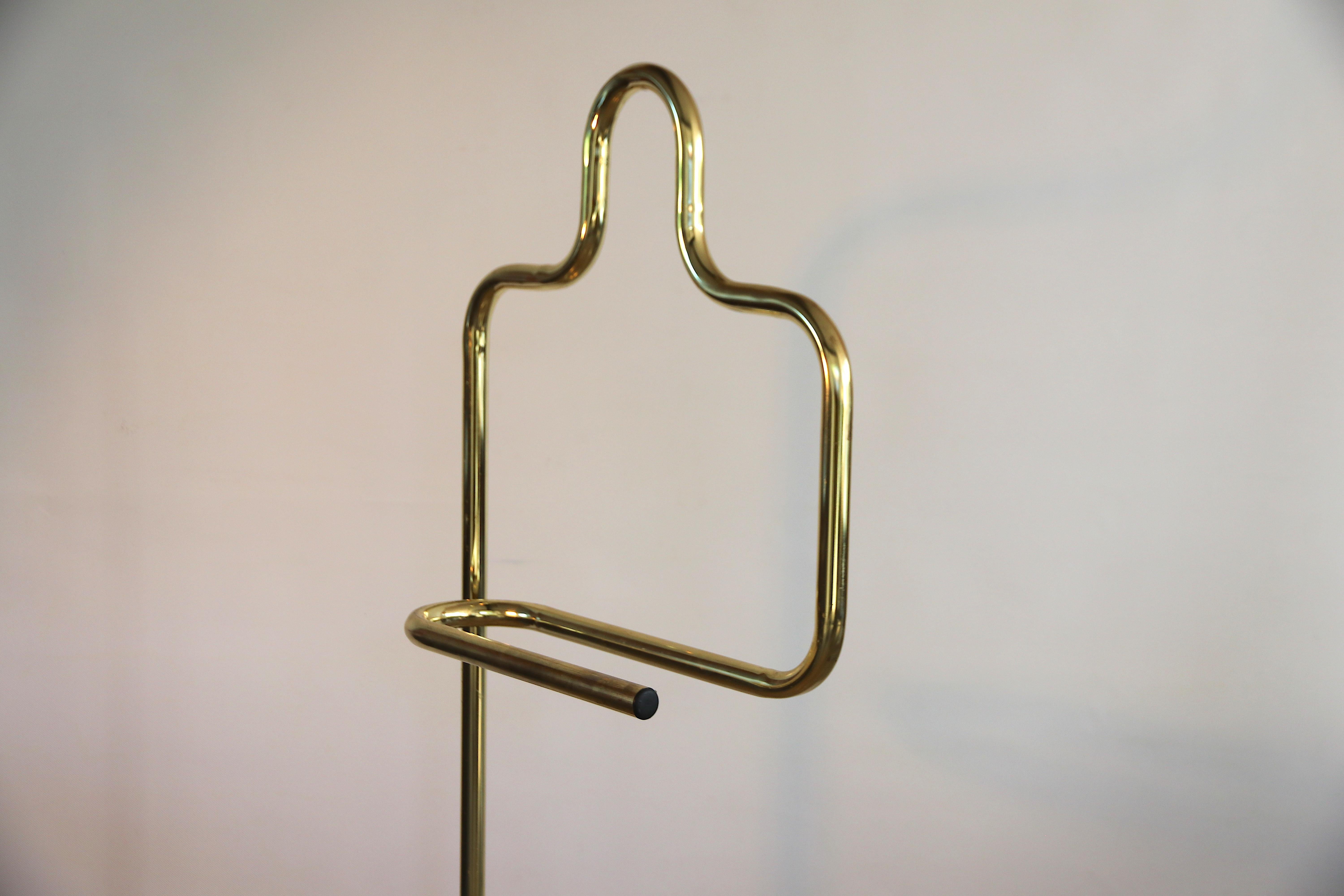 Mid-Century Modern Full Brass Coat and Clothing Rack Dressboy / Dress Boy by Morex, Italy For Sale