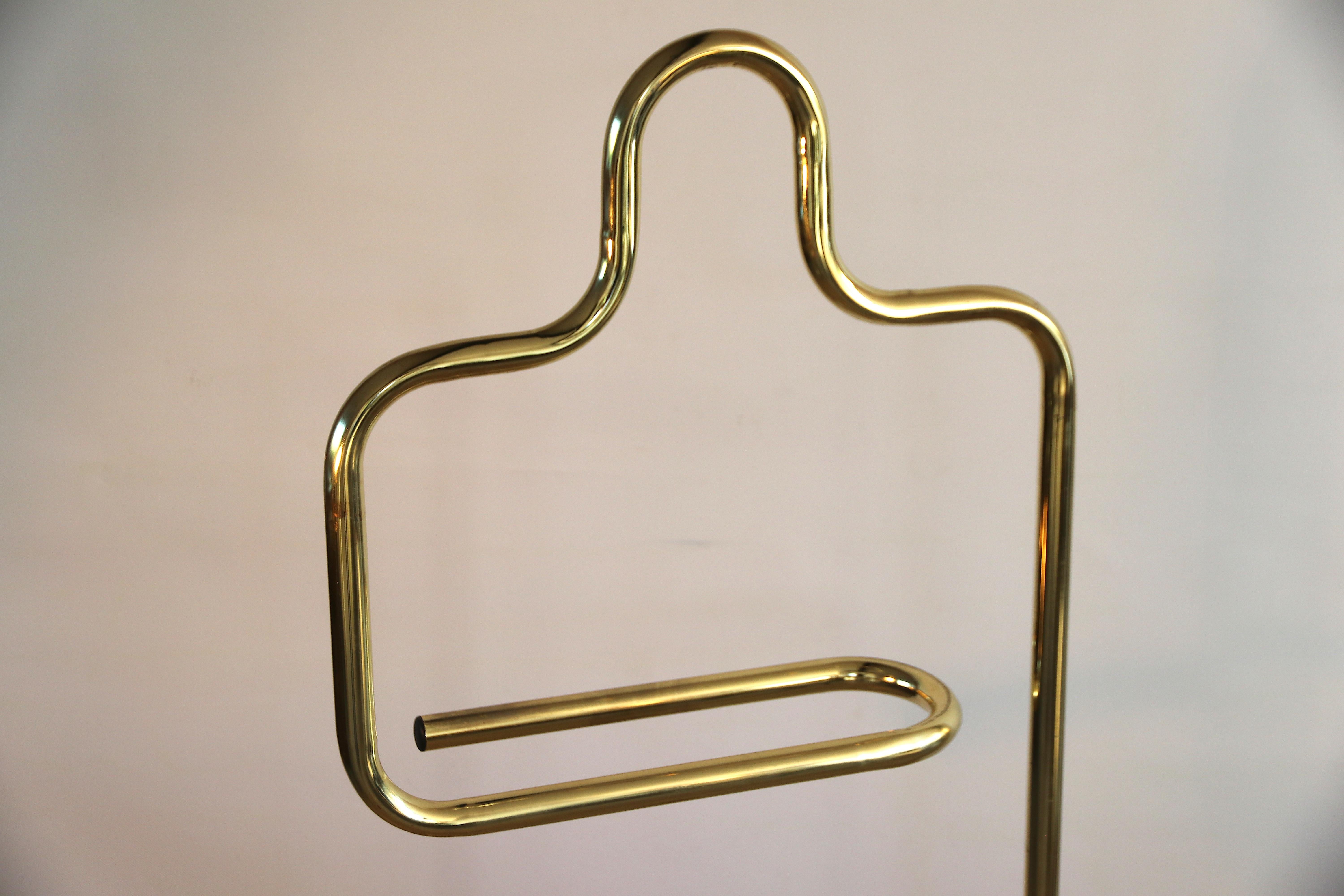Polished Full Brass Coat and Clothing Rack Dressboy / Dress Boy by Morex, Italy For Sale