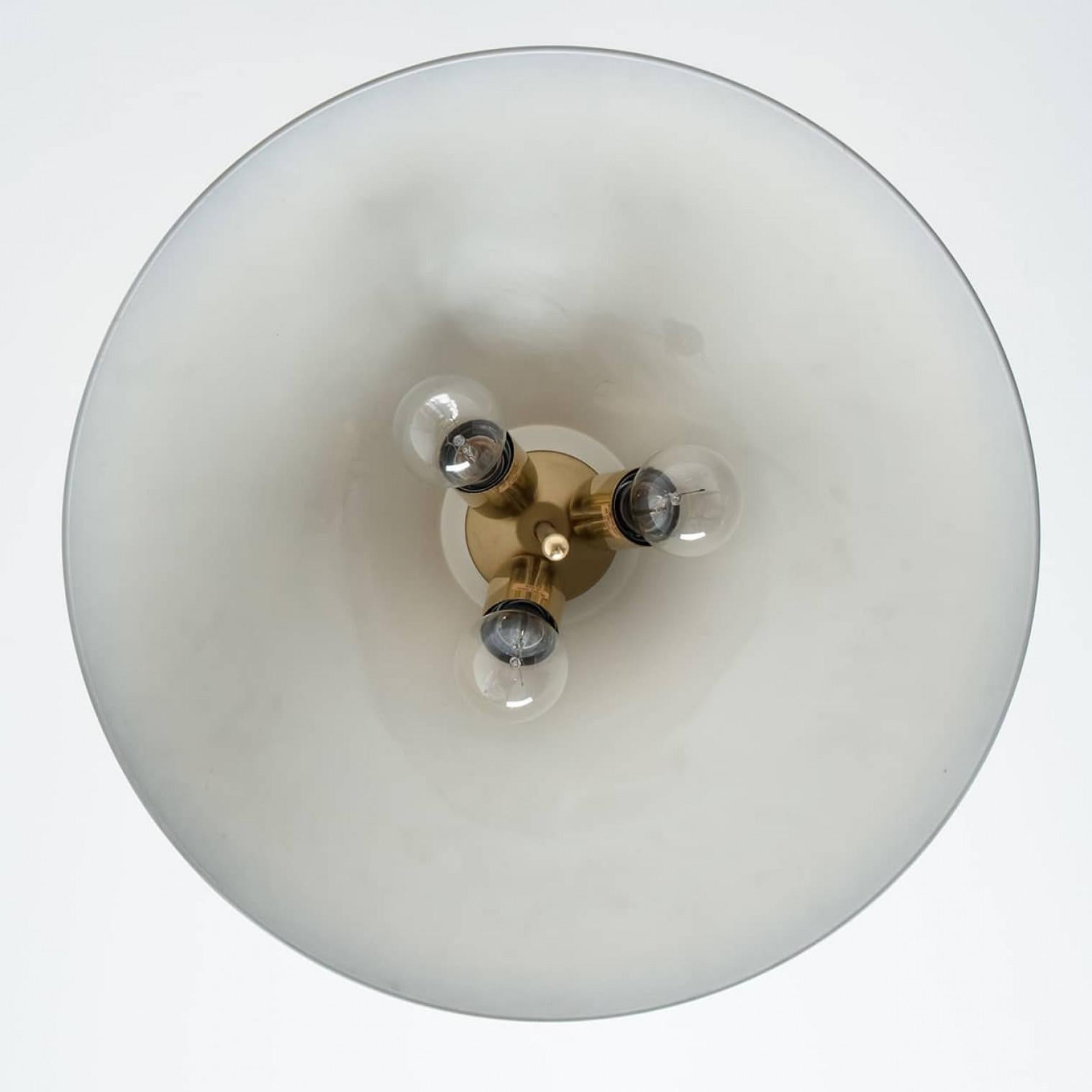 Full Brass Pendant Light with Tapering Lampshade by Florian Schulz, 1970 For Sale 3