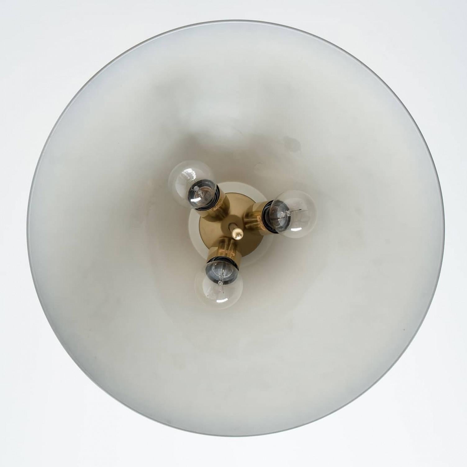 Full Brass Pendant Light with Tapering Lampshade by Florian Schulz, 1970 in vendita 2