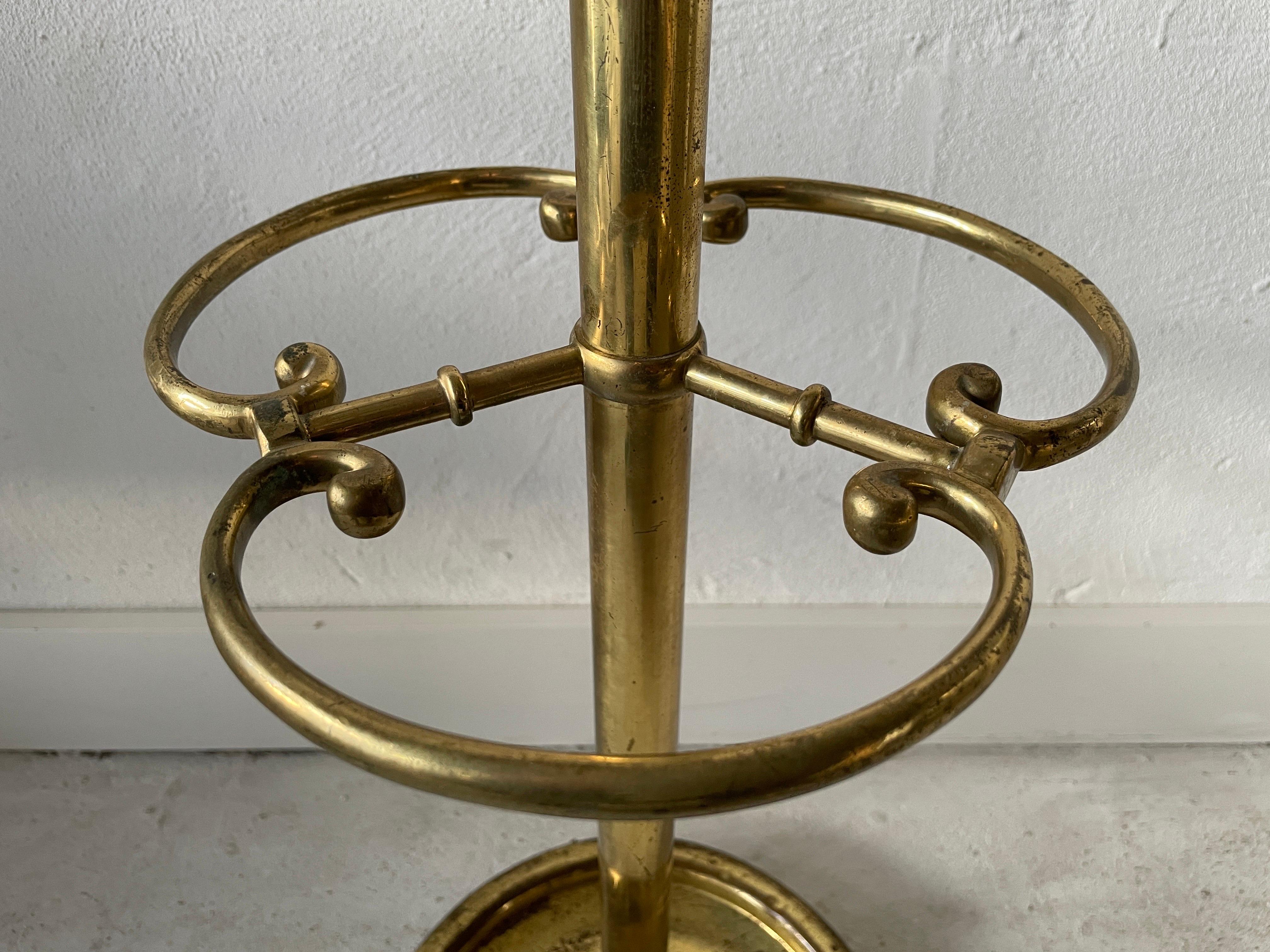 Full Brass Standing Coat Stand, 1960s, Italy For Sale 4