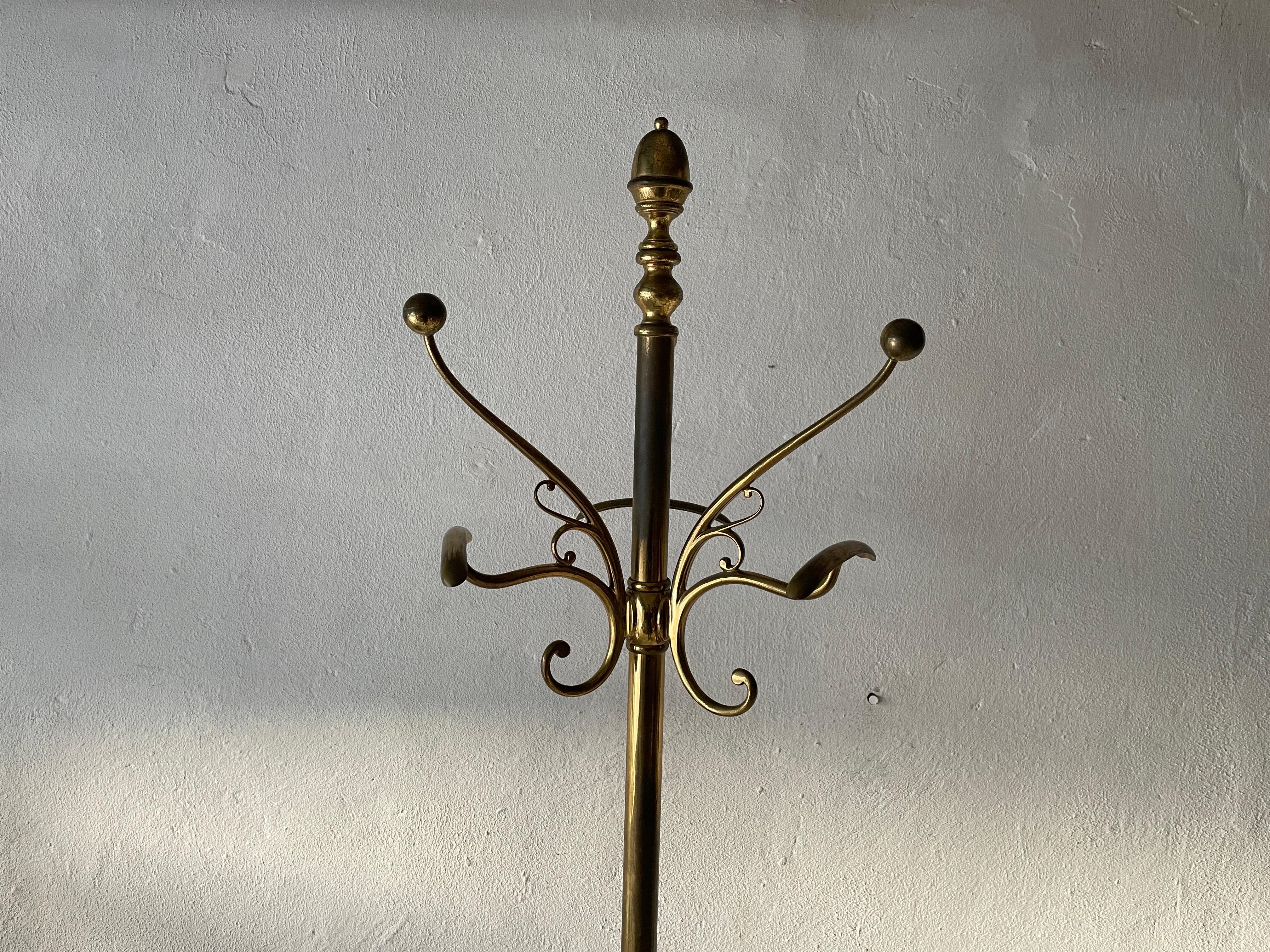Full Brass Standing Coat Stand, 1960s, Italy For Sale 6