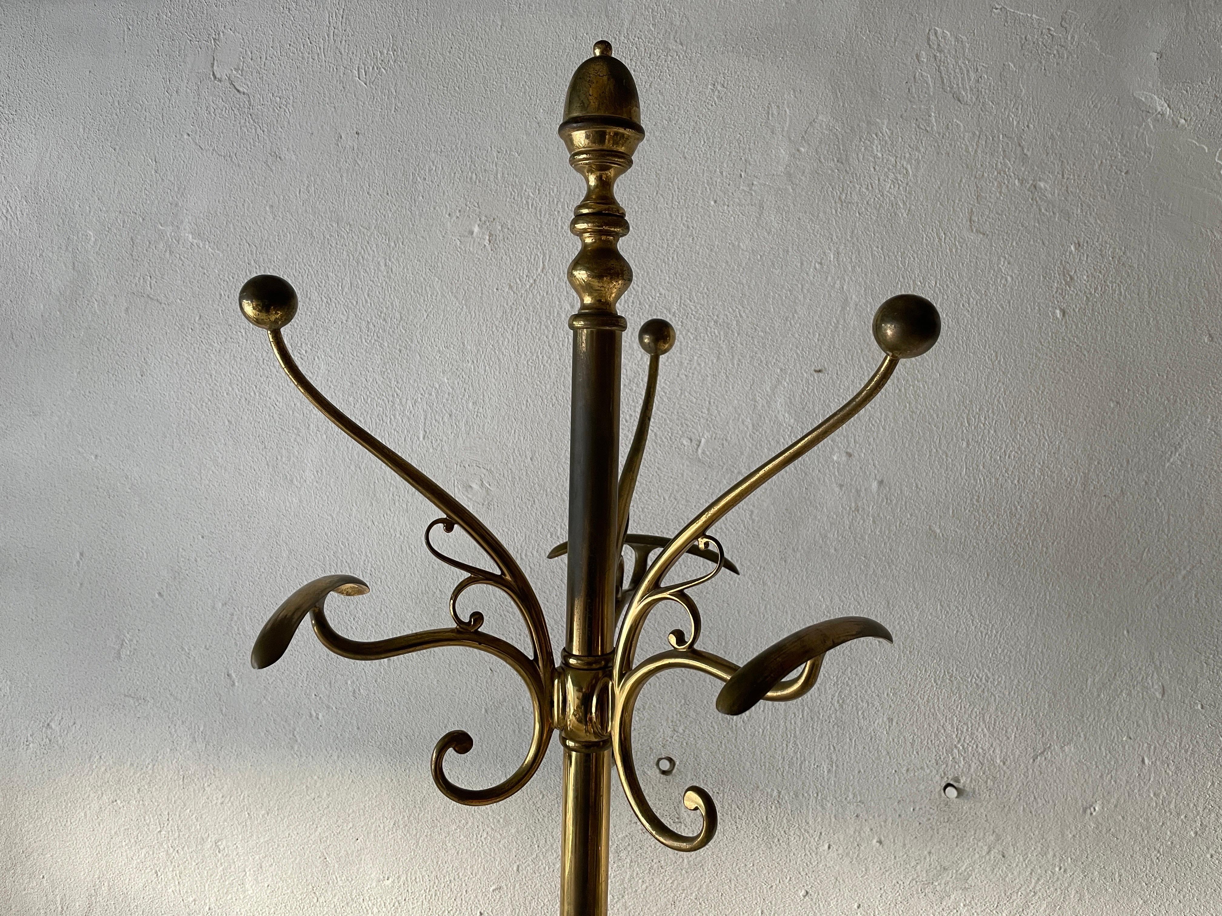 Full Brass Standing Coat Stand, 1960s, Italy For Sale 7