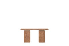 Textured Chestnut Burl Wood Console with Bronze Finish Spacers by Ultramobili