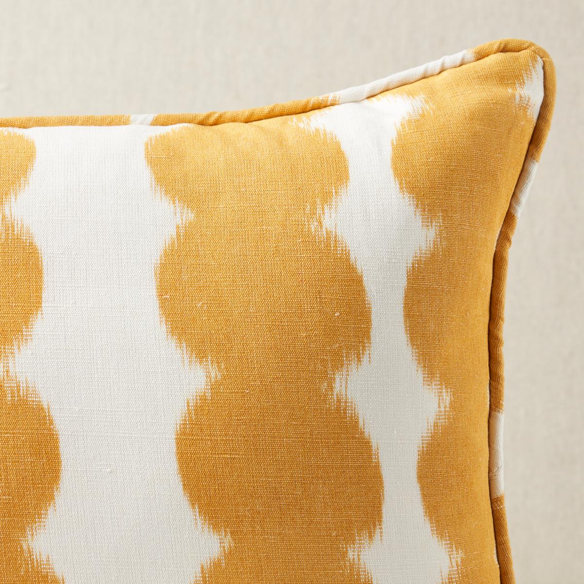 This pillow features Full Circle with a self welt finish. When an artisanal warp print meets a graphic stripe made of circles, the results are enchanting. Pillow includes a feather/down fill insert and hidden zipper closure.
