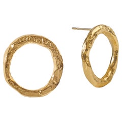 Full Circle Earrings are handcrafted from 24ct gold plated bronze