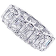 Bague à anneau en diamant taille émeraude G.I.A., de Pampillonia