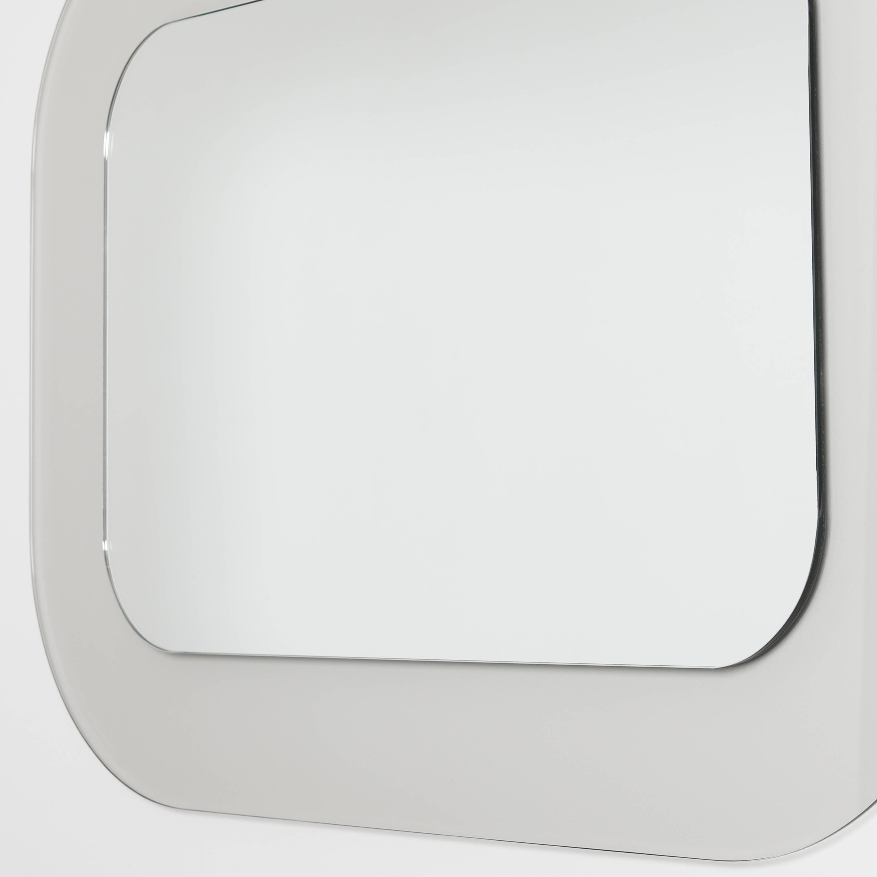 Contemporary Full Circle Modern Original Rectangular Acrylic-Frame Mirror