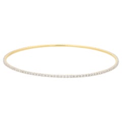 Full Diamond Bangle Set in 18k Yellow and White Gold