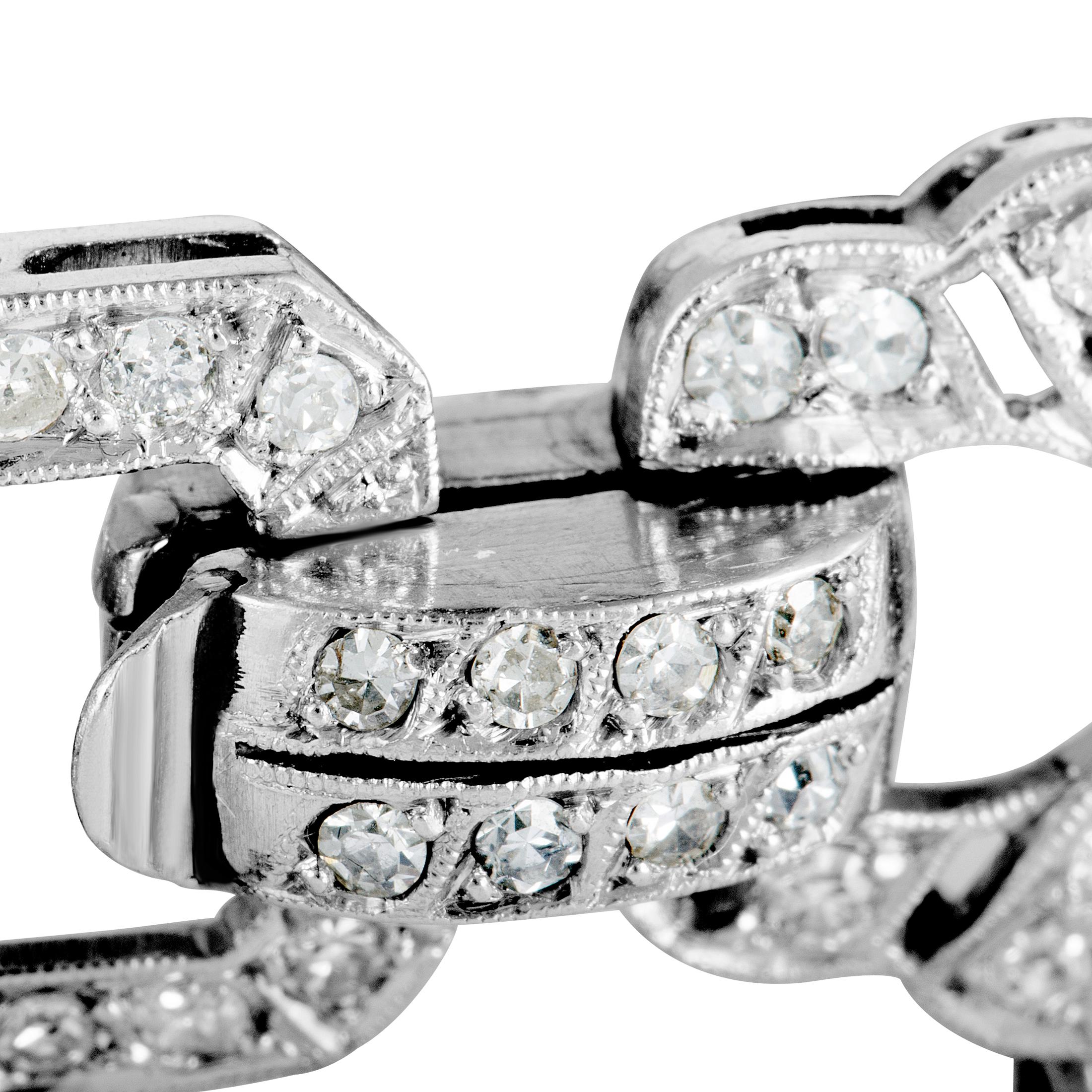 Women's Full Diamond Platinum Bracelet