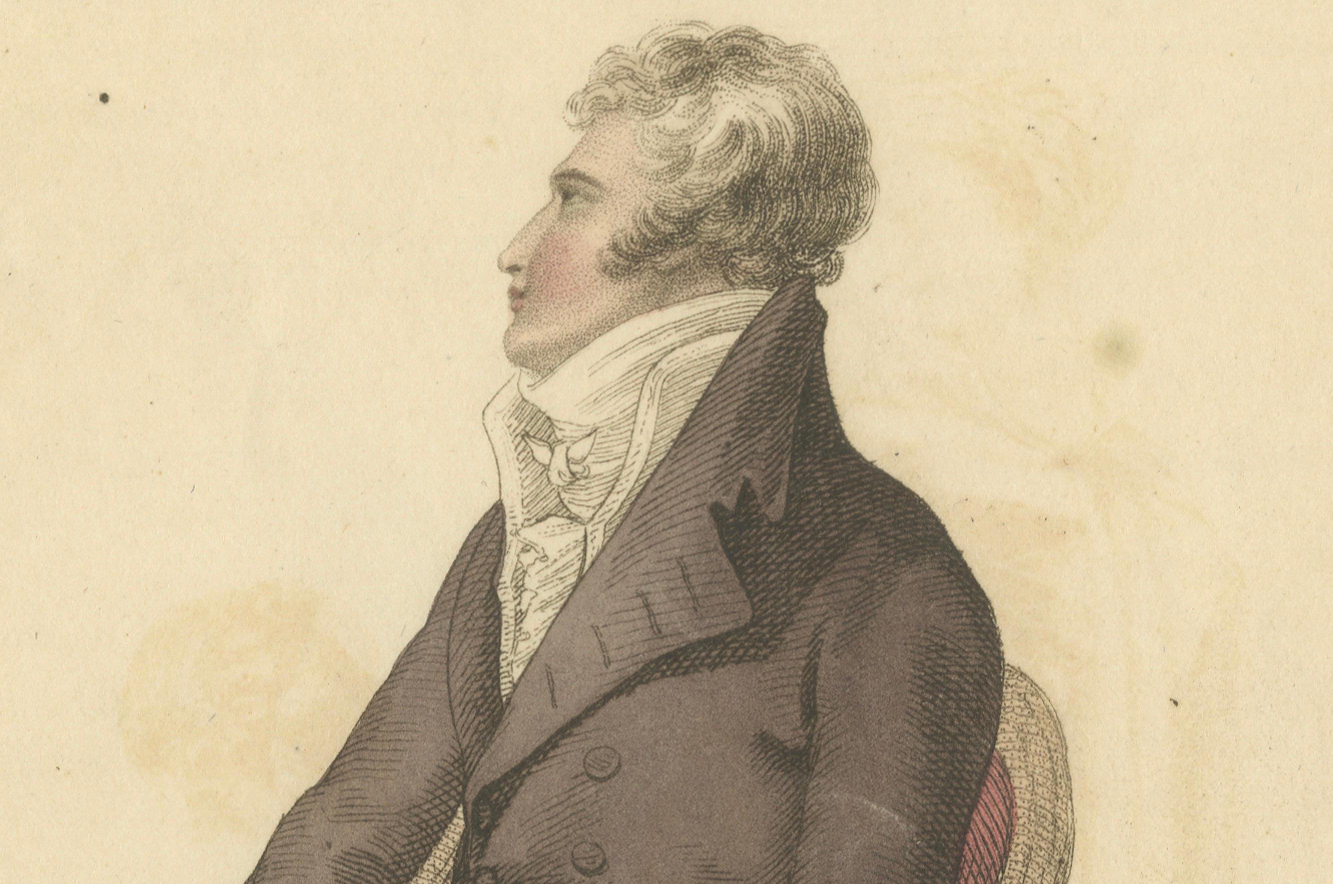 Robe complète d'un gentleman, 1810 : la mode raffinée de la Régence d'Ackermann Bon état - En vente à Langweer, NL