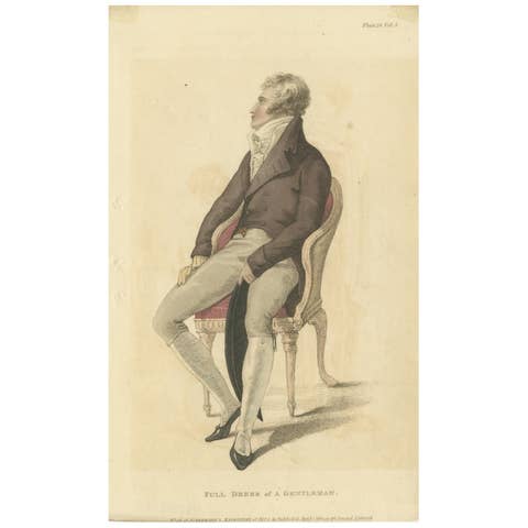 Full Dress of a Gentleman, 1810: Refined Regency Fashion from Ackermann