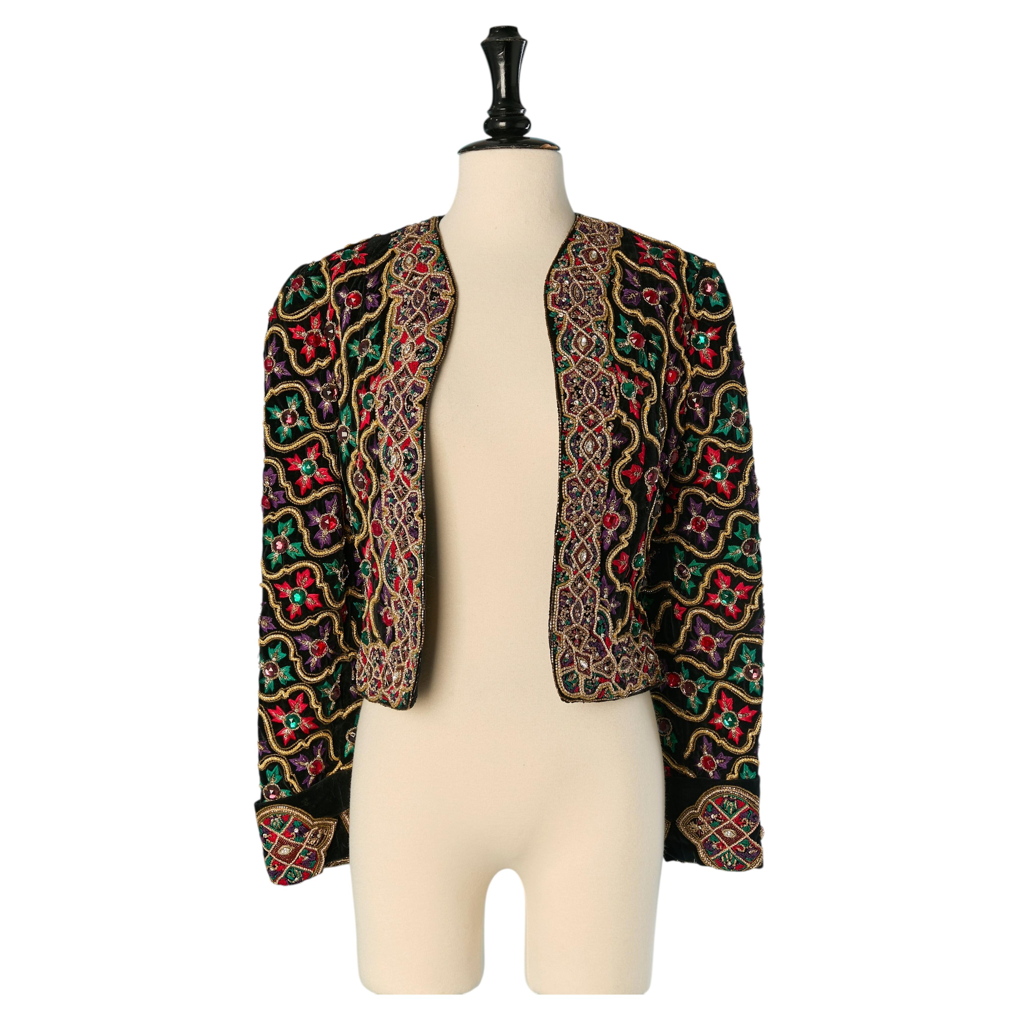 Full embroideries velvet boléro jacket OSCAR de la RENTA