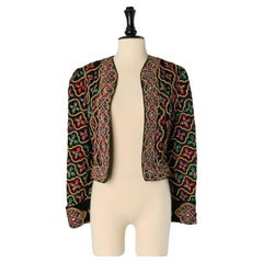 Full embroideries velvet boléro jacket OSCAR de la RENTA