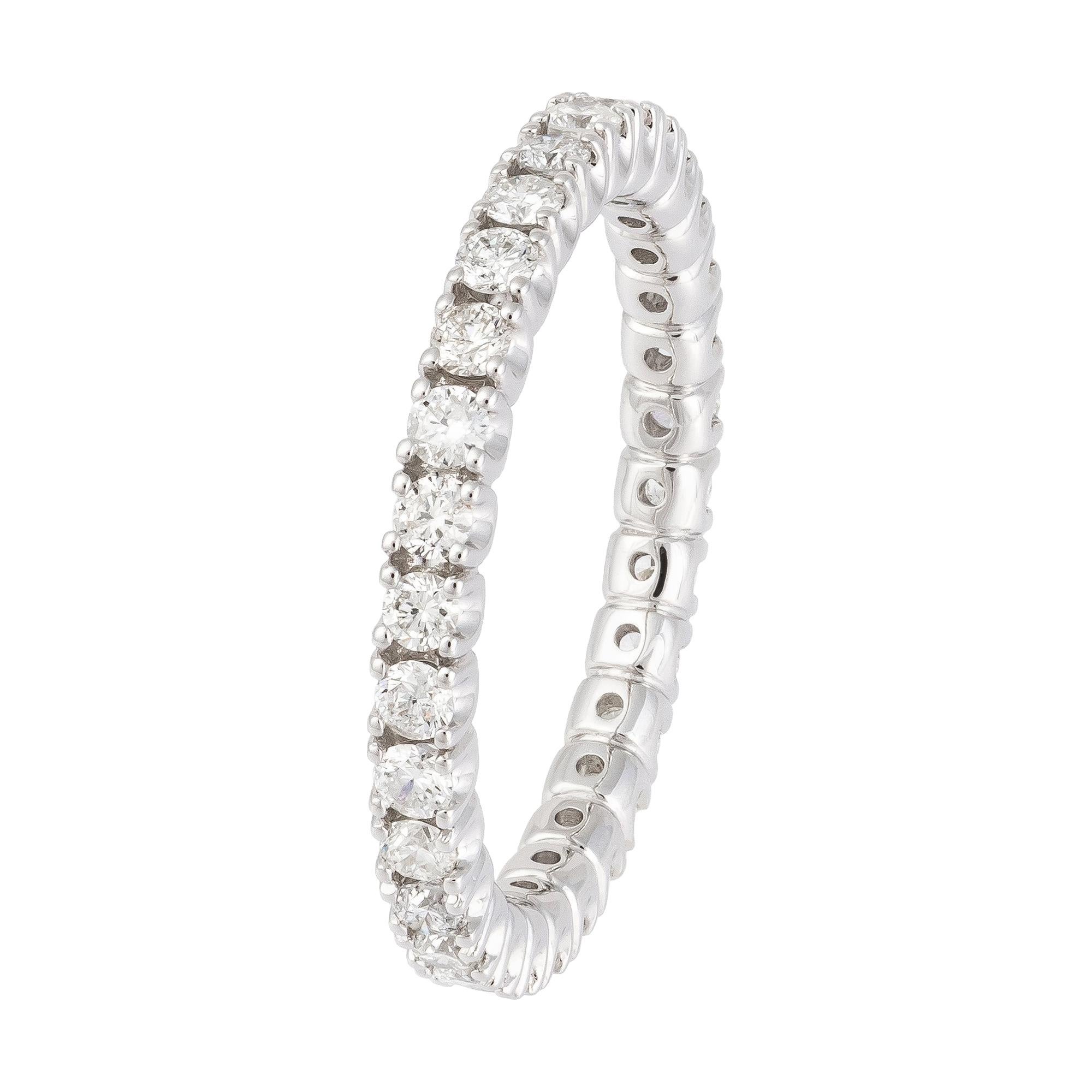 Full Eternity Diamantband-Ring 18k Weißgold für Sie im Angebot