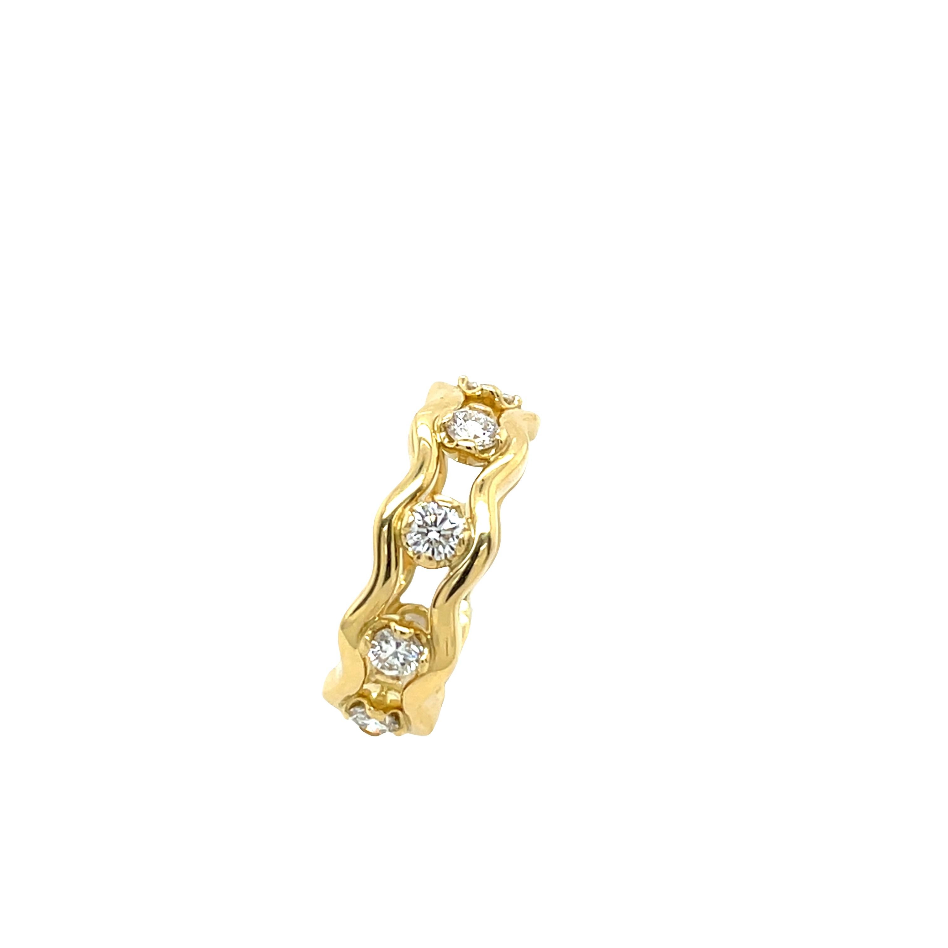 De las mujeres Anillo Eternidad Completa de Diamantes, engastado con diamantes naturales de 0,91 ct en oro amarillo de 18 ct en venta