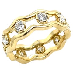Full Eternity Diamantring, gefasst mit 0,91 Karat natürlichen Diamanten in 18 Karat Gelbgold
