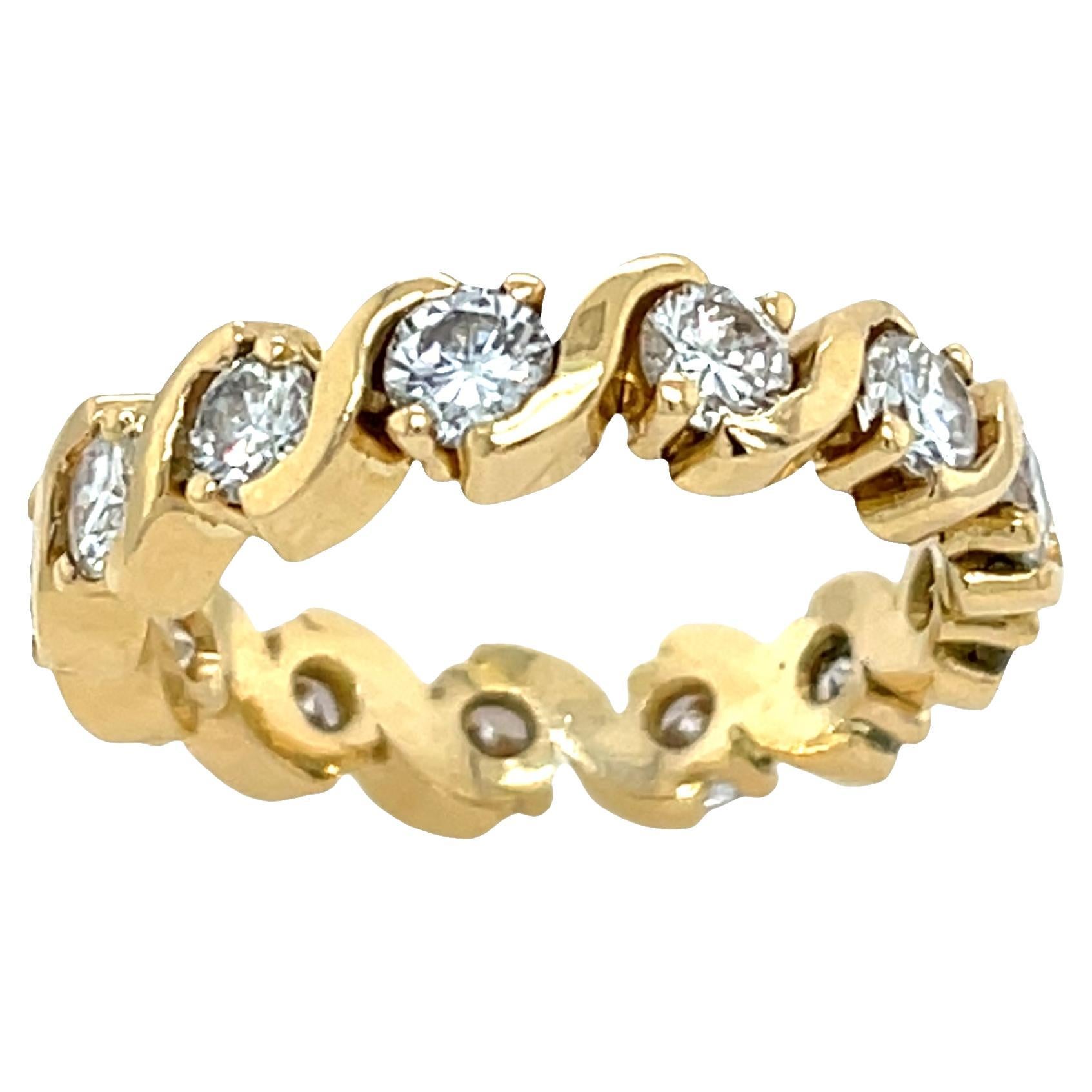 Full Eternity Diamond Ring, Set With 1.50ct Natural Diamonds in 18ct Yellow Gold