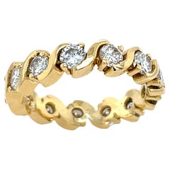 Full Eternity Diamond Ring, Set With 1.50ct Natural Diamonds in 18ct Yellow Gold