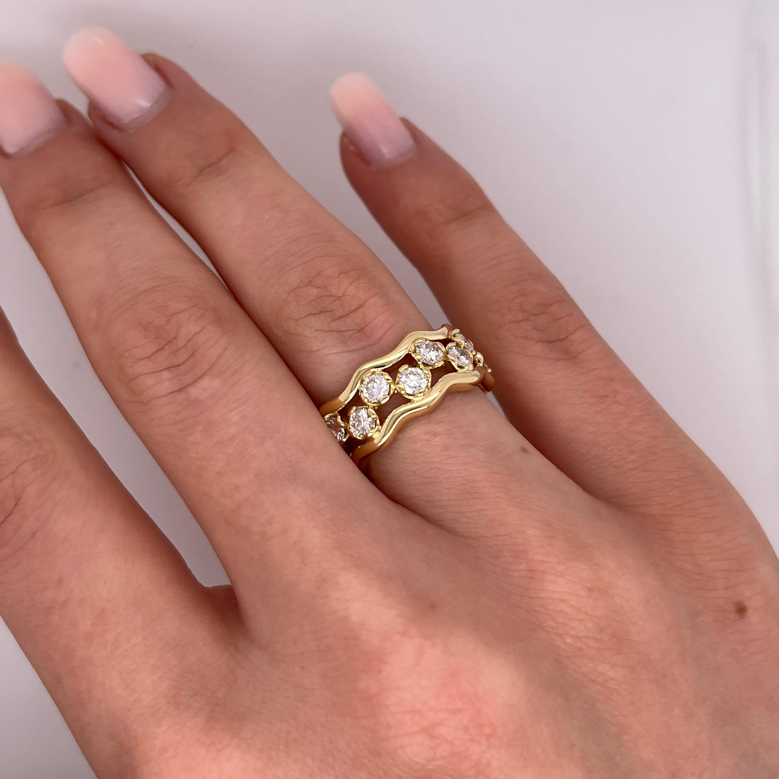 Women's Full Eternity Diamond Ring, Set With 1.82ct Natural Diamonds in 18ct Yellow Gold For Sale