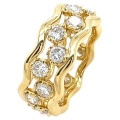 Full Eternity Diamond Ring, Set With 1.82ct Natural Diamonds in 18ct Yellow Gold