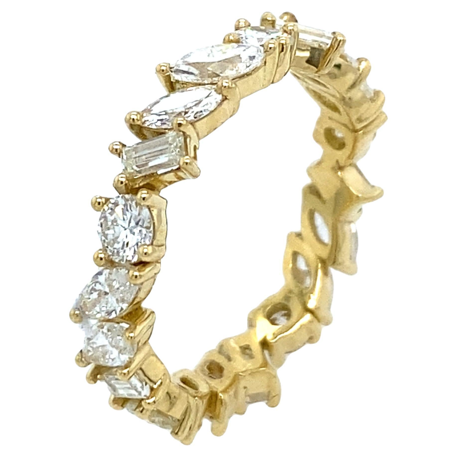 Full Eternity Diamond Ring, Set With 2.15ct Multi Shape Natural Diamonds