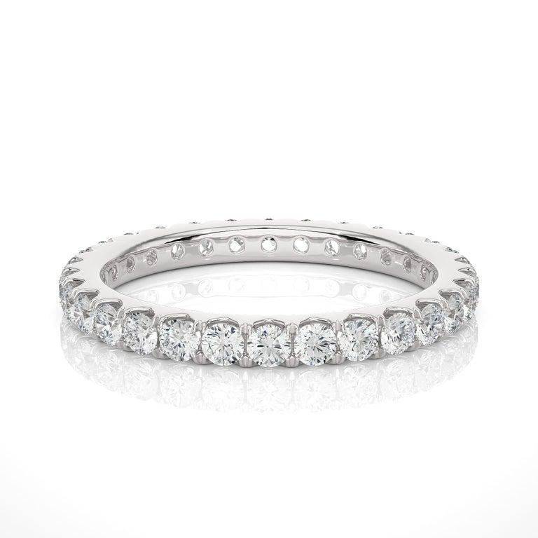 For Sale:  Full Eternity Moissanite Band in 925 Silver Stackable Ring for Women Gift 6