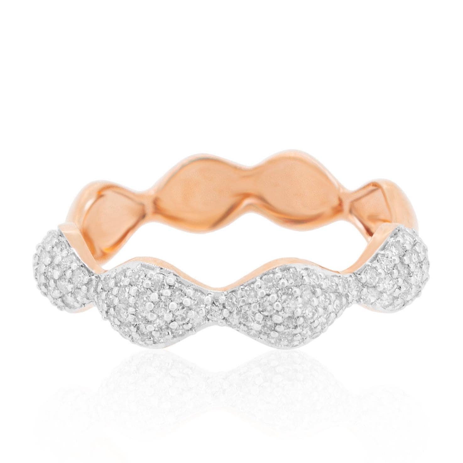 Full Eternity Natural Diamond Stacking Band Ring in 14k Solid Gold (Certified) Neuf - En vente à New Delhi, DL