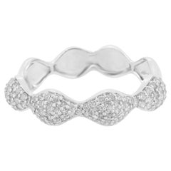 Full Eternity Natural Diamond Stacking Band Ring in 14k Solid Gold (Certified)