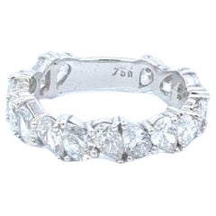 Full Eternity Birne Form 3,2 ct Diamant Ring 18k Weißgold