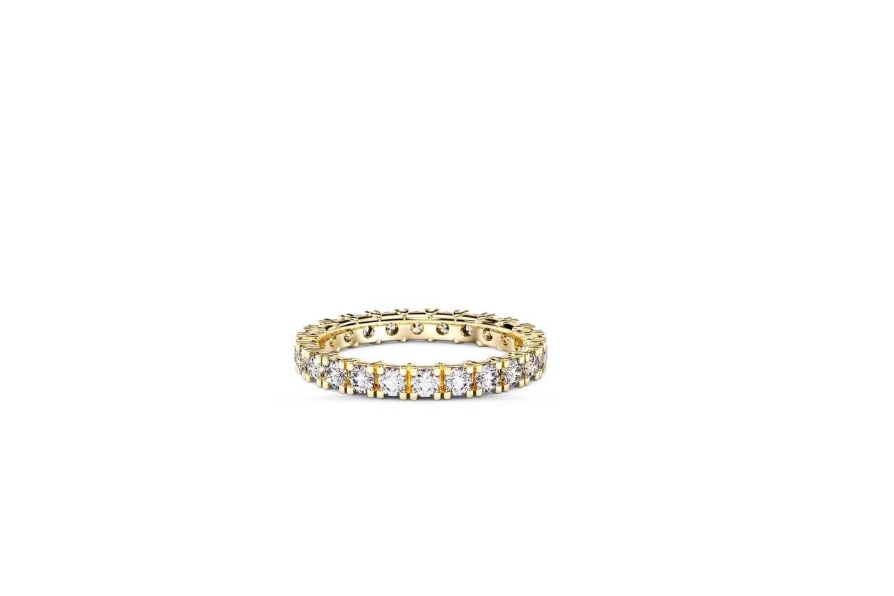 Full Eternity U Prong Set Wedding 14k gold Band 4