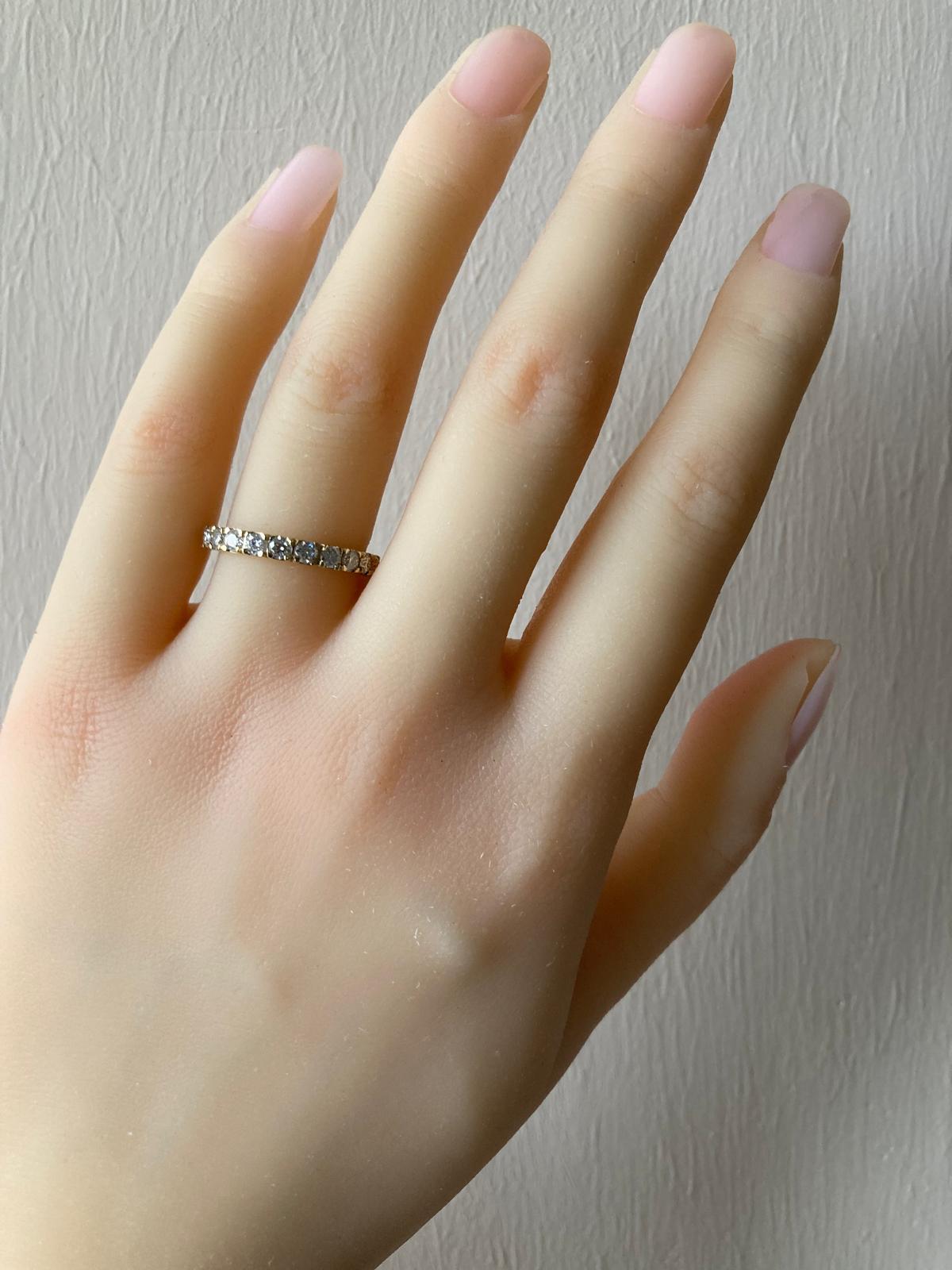 Full Eternity U Prong Set Wedding 14k gold Band 5