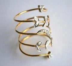 Full Finger Diamond Ring 14k Solid Gold Statement Adjustable