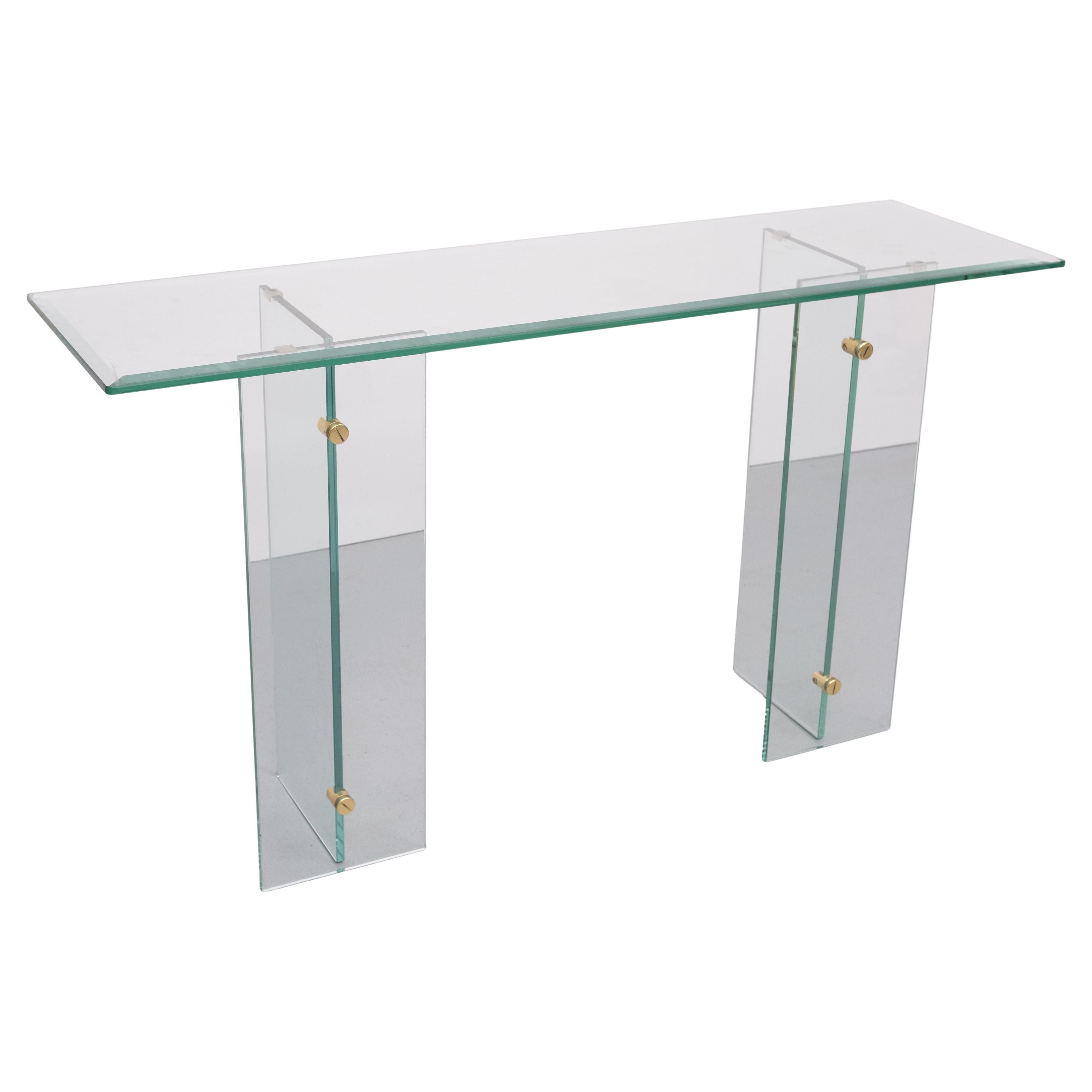Full Glass Console table France 1970s
