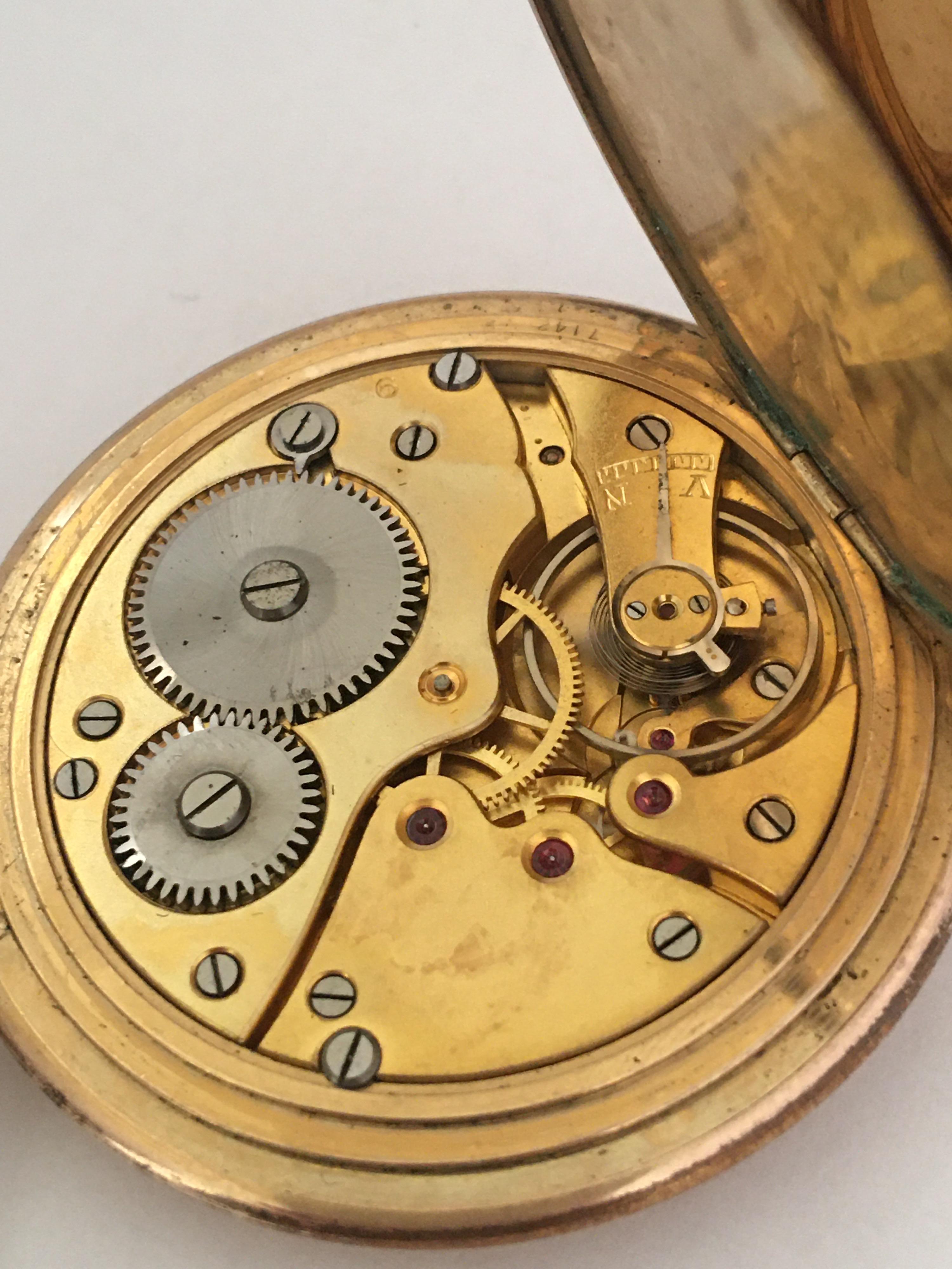 Volle Hunter vergoldete antike Herrenuhr mit Albert-Uhrenkette 6