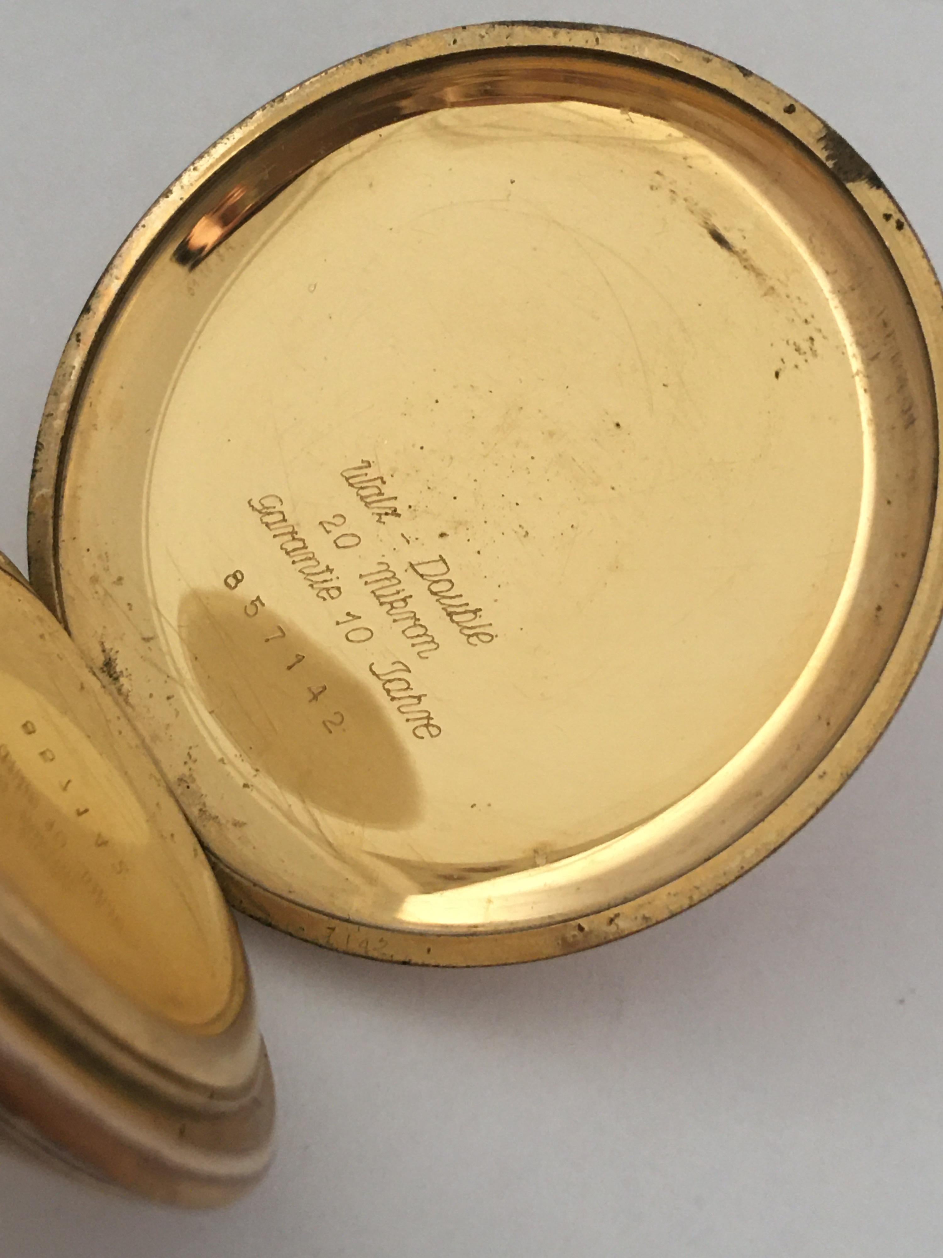 Volle Hunter vergoldete antike Herrenuhr mit Albert-Uhrenkette 4
