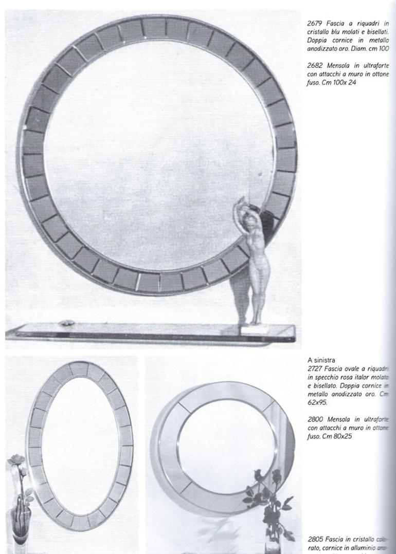 Full-Length 1960s Cristal Arte Blue Model 2727 Oval Wall Mirror, Italian For Sale 4