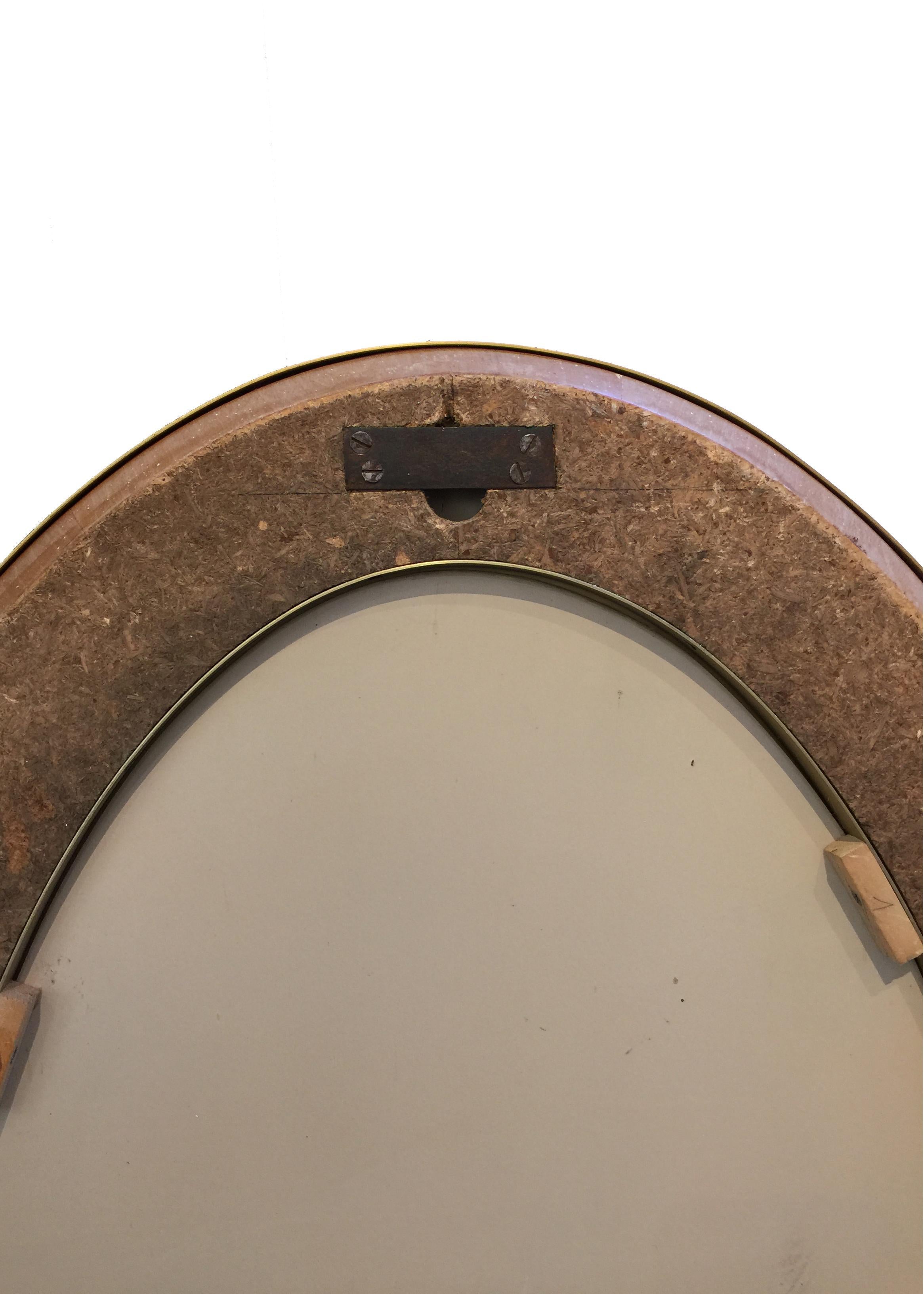 Full-Length 1960s Cristal Arte Blue Model 2727 Oval Wall Mirror, Italian For Sale 2
