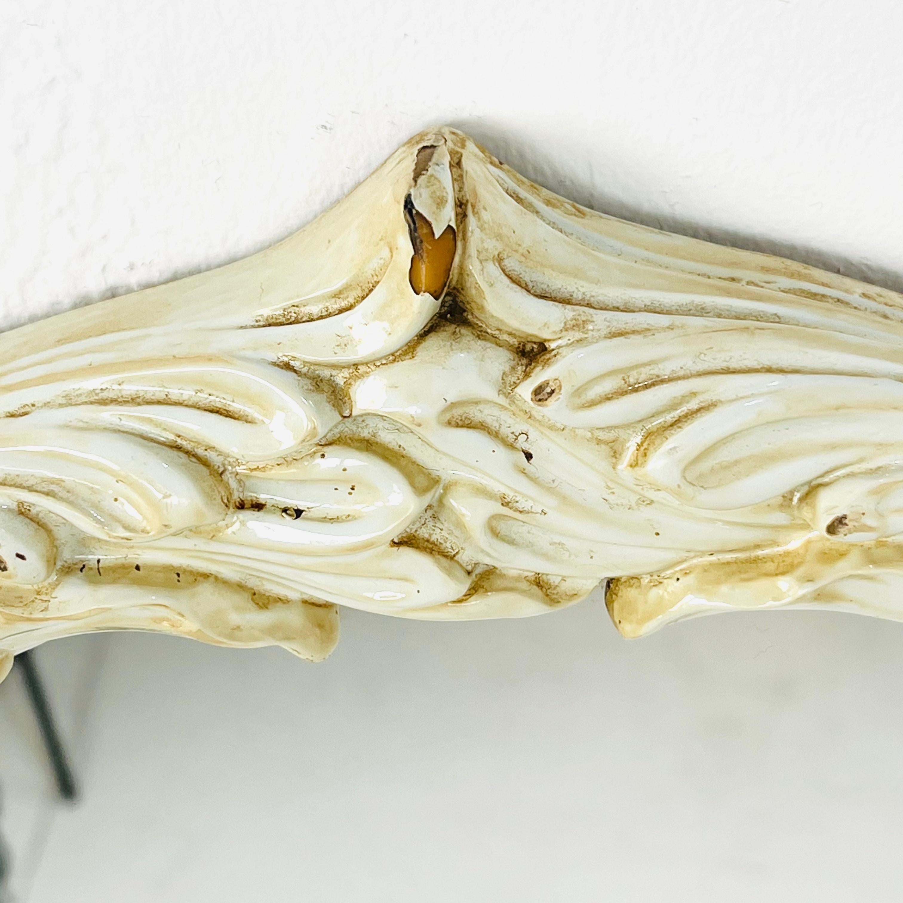 Specchio ad arco con foglie di palma intagliate Palladio anni '70 a figura intera in vendita 6