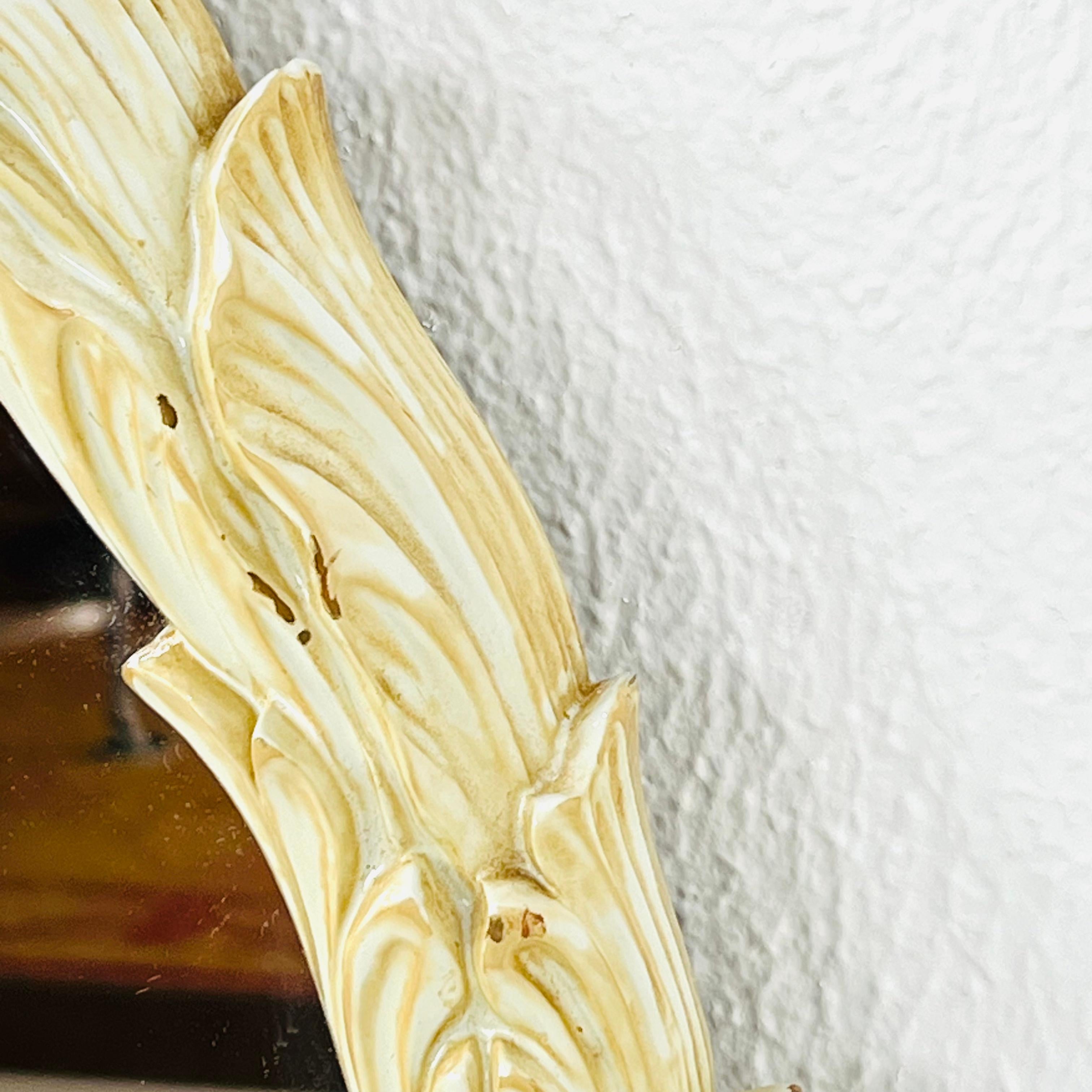 Specchio ad arco con foglie di palma intagliate Palladio anni '70 a figura intera in vendita 7