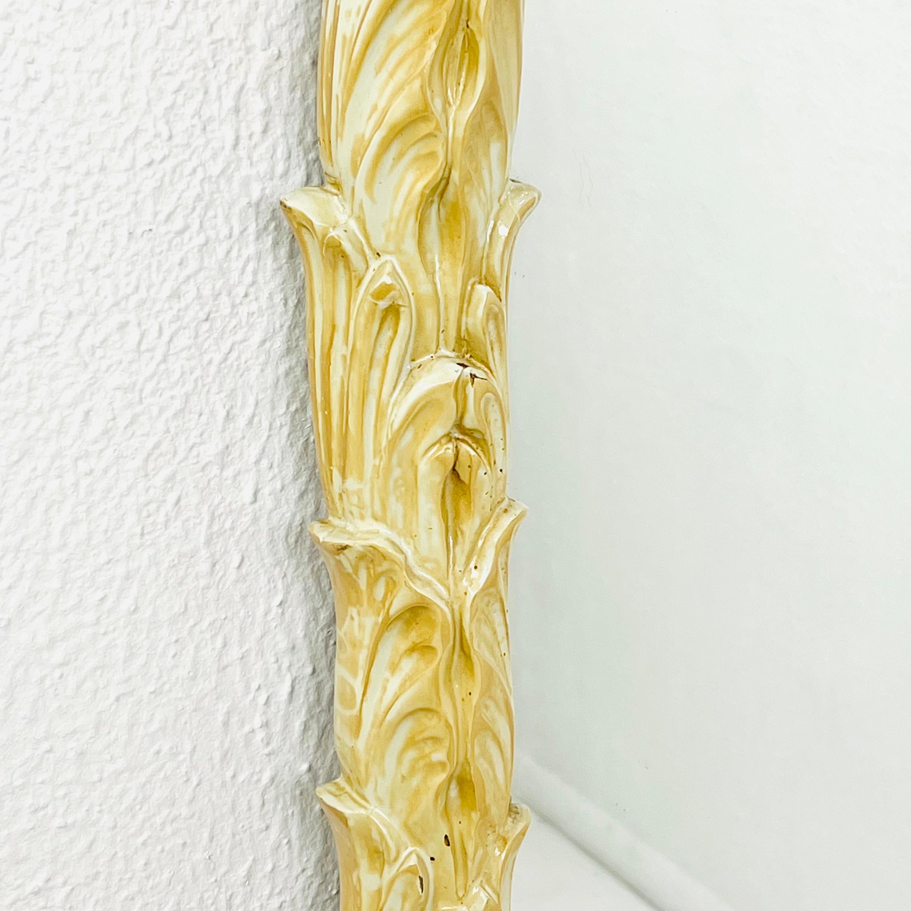 Specchio ad arco con foglie di palma intagliate Palladio anni '70 a figura intera in vendita 8